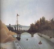 View of the Footbridge of Passy Henri Rousseau